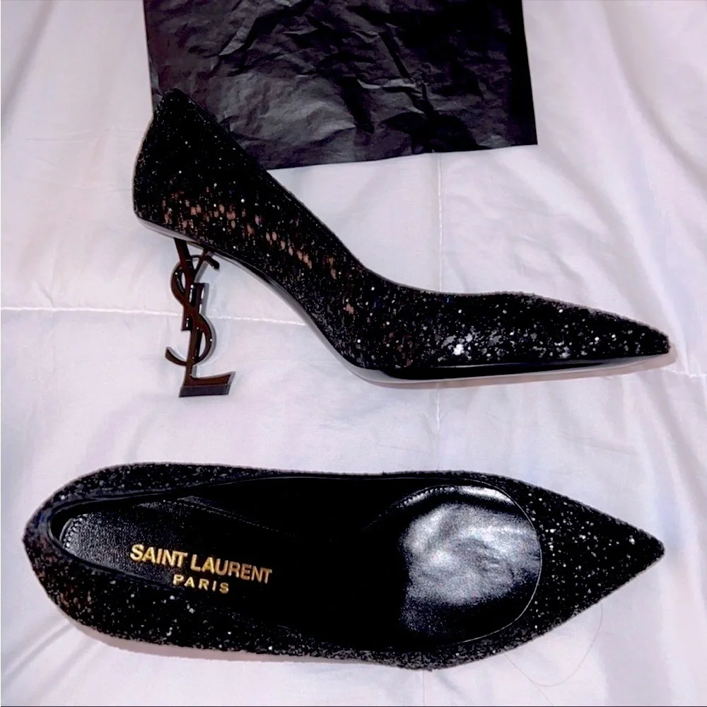 Saint Laurent YSL glitter heels ✨ - Picture 7 of 9